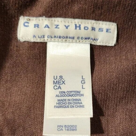 2/$20 Crazy Horse by Liz Claiborne Brown Corduroy Jacket Size L - Picture 3 of 4